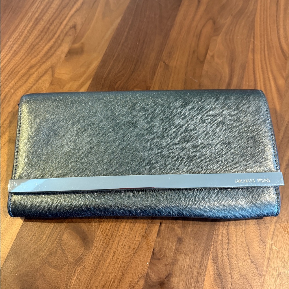 Michael Kors Gunmetal Saffiano Envelope Clutch — New